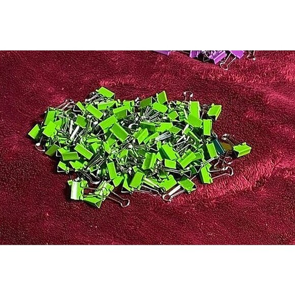 NEON GREEN MR.PEN 72 PC Green Home Office Binder Clamps, Preowned - Picture 1 of 2